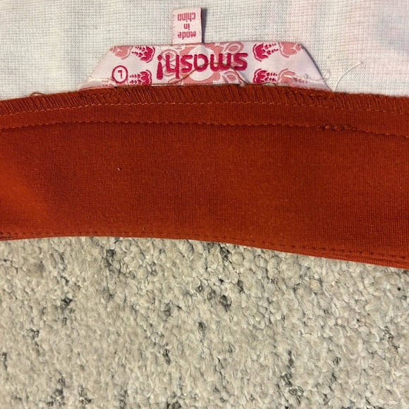 Smash! Size L fabric orange and brown side zipper shift - Picture 6 of 9